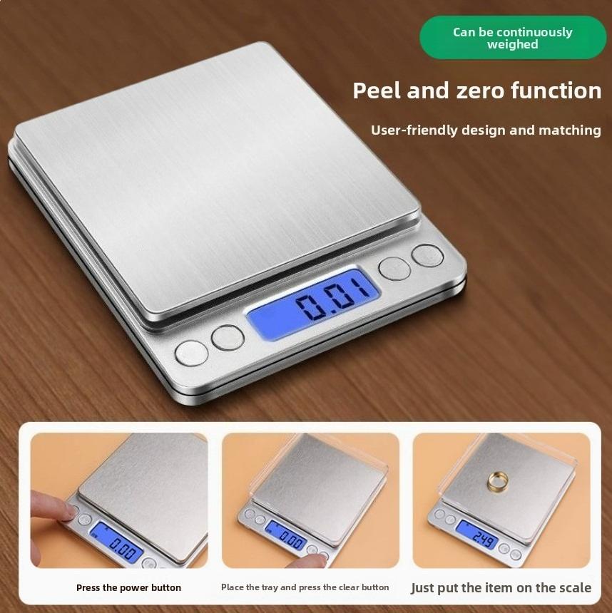 Household kitchen electronic scale, high-precision baking scale, precise gram scale, small countertop food scale