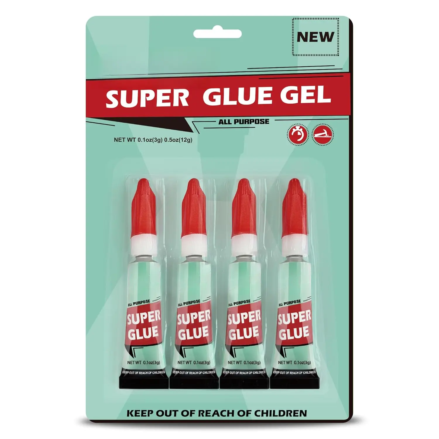 Super Glue Gel Clear for Wood Plastic Metal, Instant Superglue All Purpose Multipack Cyanoacrylate Adhesive Repair Ceramic Model Leather Rubber Glass Pottery, Strong Bonding Single Use Glue Minis