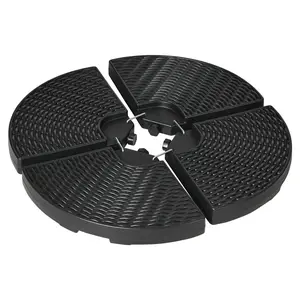 4 Piece Patio Umbrella Weights Stack For Storage Fill With Sand 150 Lbs Total Each Plate 15.75 Inch Square