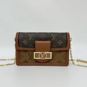 Pre-owned Louis Vuitton coated canvas Crossbody Bags LV Dauphine woc Bag 【BF 2U】