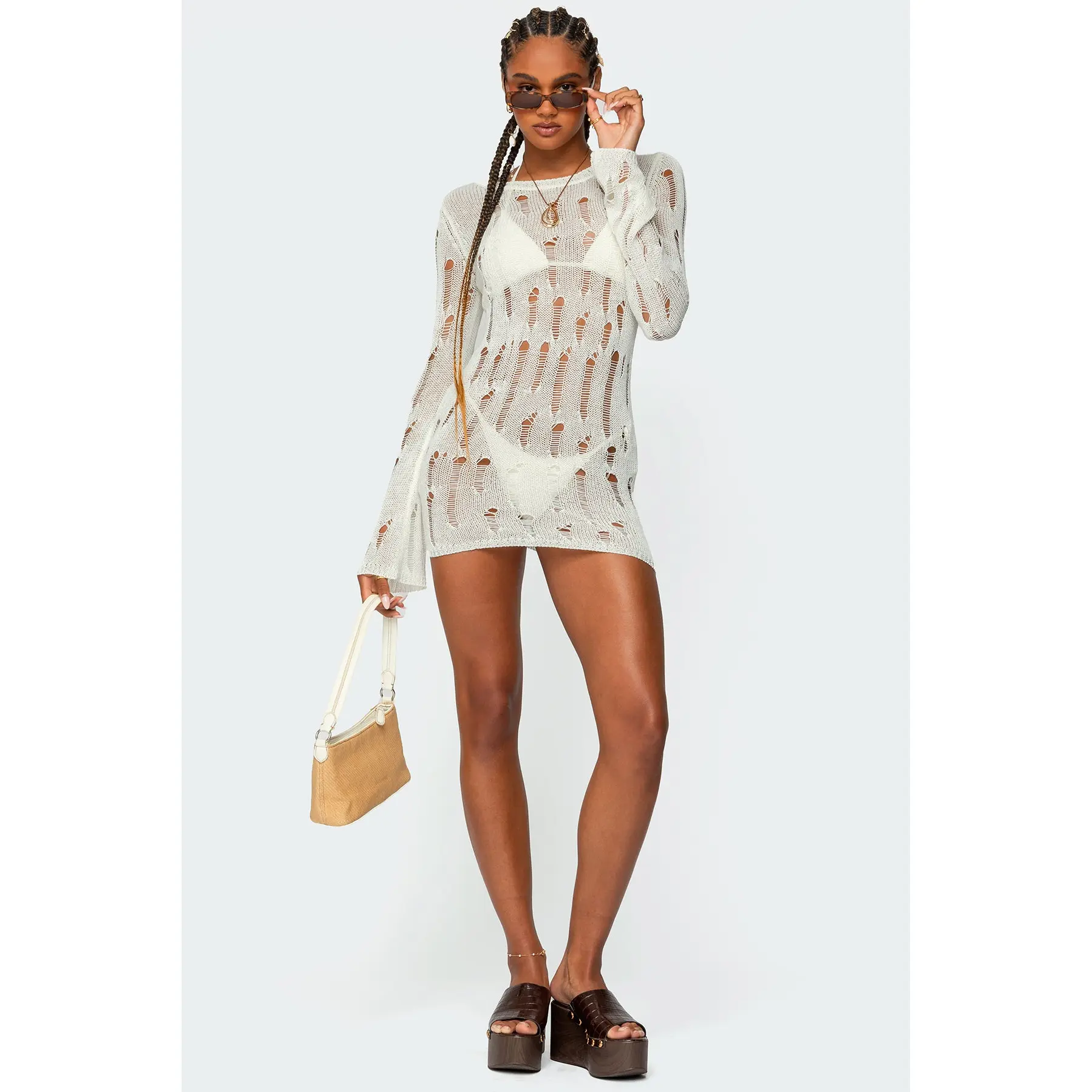 Manuela Distressed Knit Mini Dress Manuela Distressed Knit Mini Dress