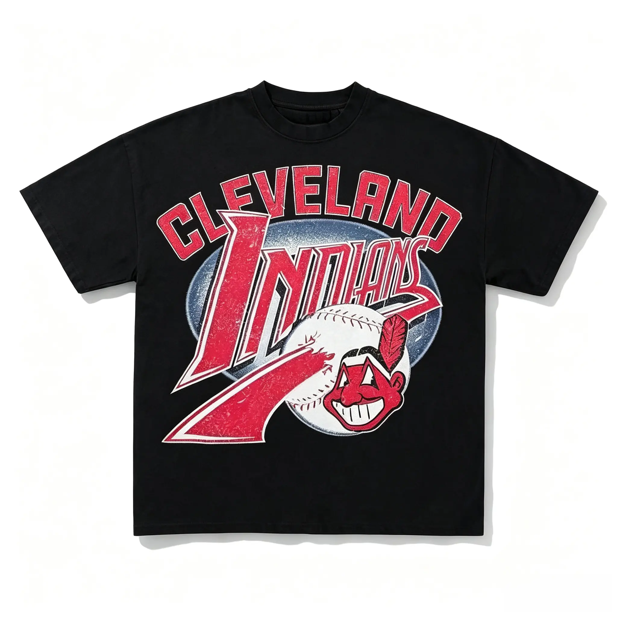 American Retro Cleveland  Vintage 180G Pure Cotton T-Shirt |     Men's Retro Sports Graphic Tee |    Loose Fit Casual Baseball Print Shirt – Gift For  graphic tee oversized t shirt vintage graphic tee retro t-shirt unisex t shirt cotton short sleeve tee c