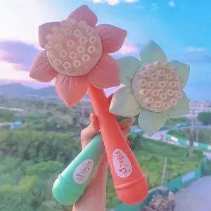 Automatic Electric Bubble Gun Series Sunflower Bubble Machine, Outdoor Summer Toy, Kids Bath Toy, Includes 50ML Bubble Solution, Requires Aa Batteries