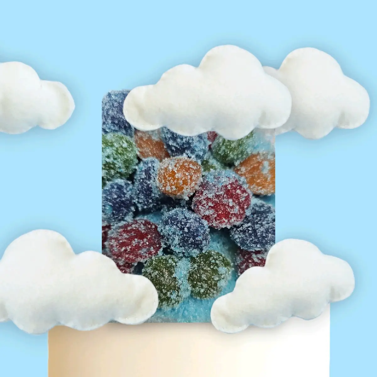 BLUE RAZZ BURST Candy Tangy Sour Snack Candies