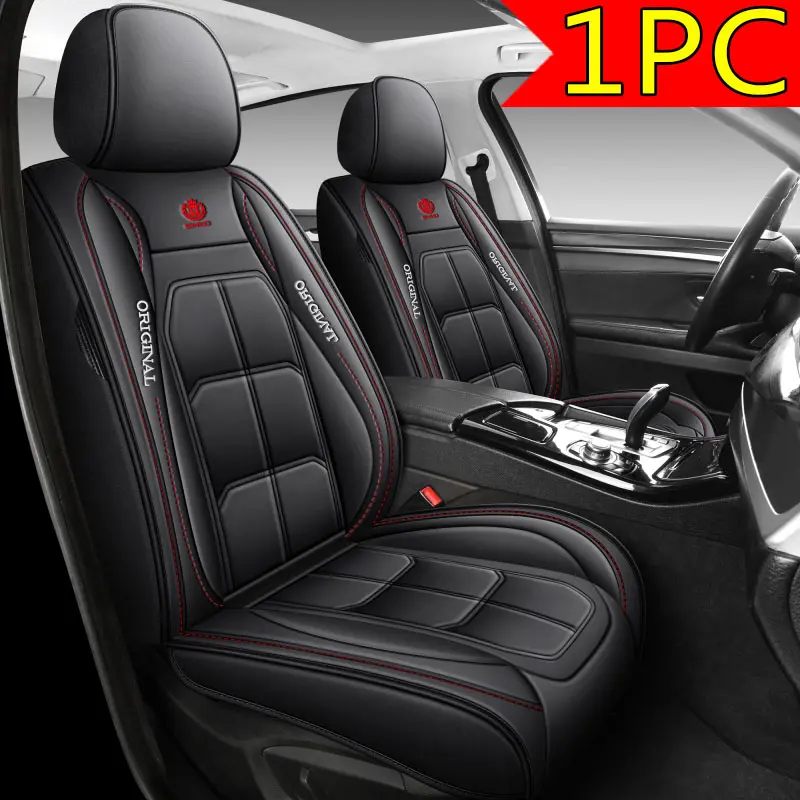 Waterproof PU Leather Car Seat Covers with Red Stitching for Enhanced Protection and Style 1PC, Car Seat Protectors, Auto Accessories, Car Seat Covers Front Seats, Seat Covers For Cars