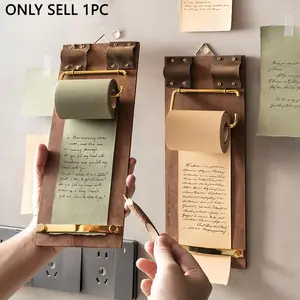 Vintage Sticky Note Holder Board, Hanging Note Board Set with Paper Roll & Pen, Ideal for Home Office, Perfect Housewarming or Student Gift