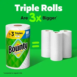 Bounty Select-A-Size Kitchen Paper Towels, White, 2 Triple Rolls Pack = 6 Regular Rolls