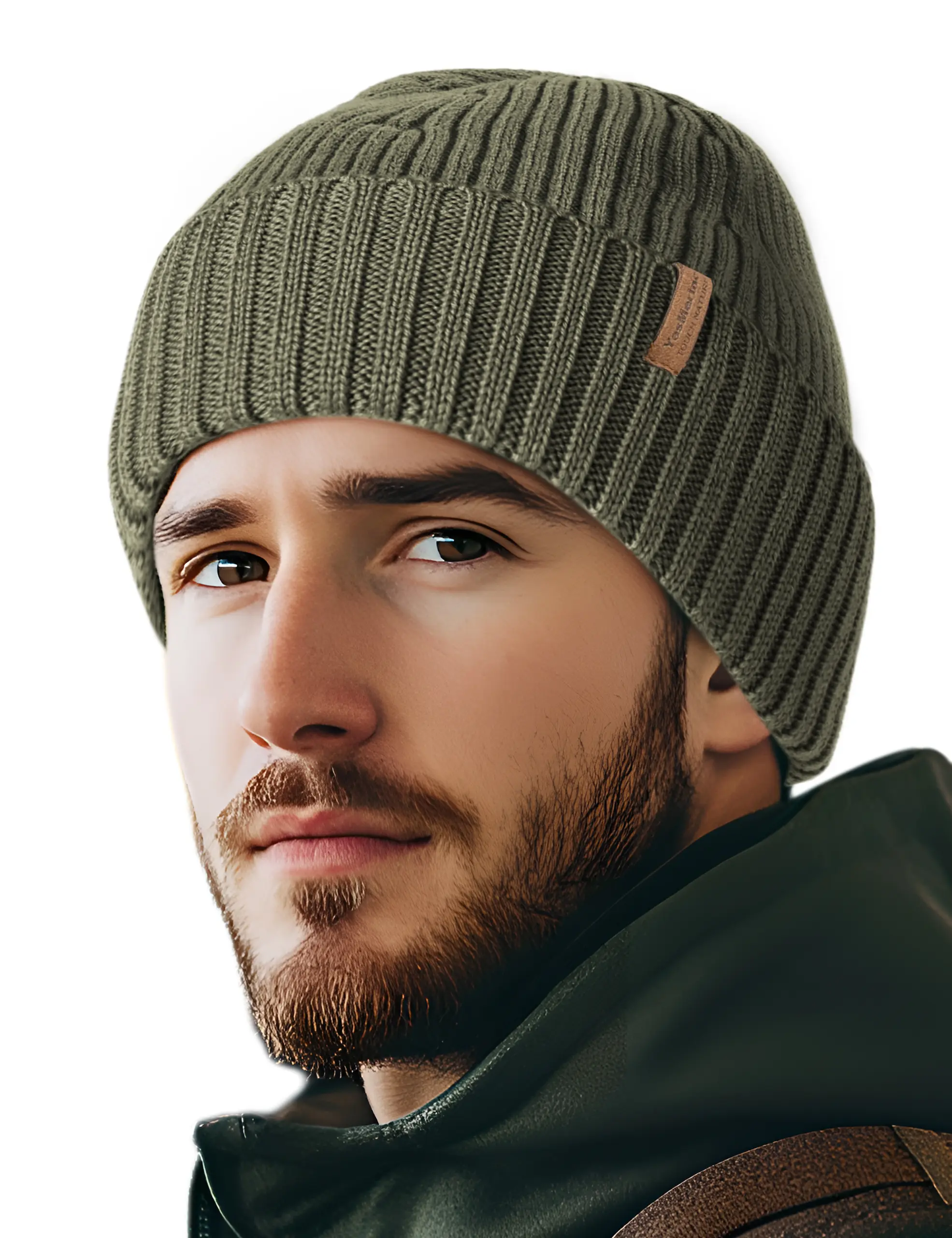 100% Merino Wool Rib Knit Beanie for Men & Women | Soft Lightweight Cuffed Winter Hat, Warm Breathable Knit Cap for Everyday & Outdoor