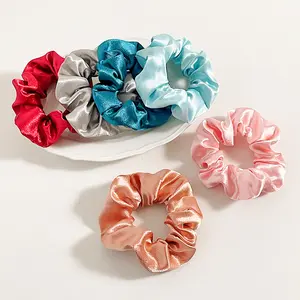 Elegant Satin Scrunchie 6 PCS, Elastic scrunchi for Women, Gentle on Hair, Hair Accessories，Romantic Valentine's Day Gift, Birthday Gift, Holiday Surprise Gift