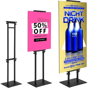 Poster Stand for Display Pedestal Sign Stand,Standing Sign Holder,Duty Banner Stand with Base Up to 75 inch-Sided for Board & Foam Sign (75in)