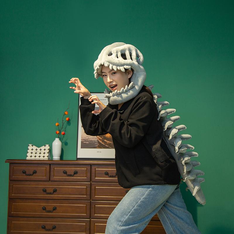 Skeleton Costume Set Halloween Fun Skeleton Dinosaur Costume Dress-Up Jumpsuit