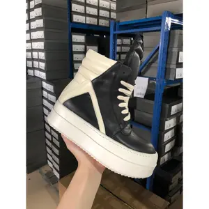 Ricks Men's High Top Shoes Women Leather Casual Platform Sneakers Luxury Lace Up Vintage Trendy  Designer Boots