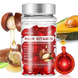 Elikana Single Bottle Hair Vitamin Capsules, Moroccan Argan Oil Hydrating Leave-In Hair Oil, Unisex Hair Care Products, Nourishing Haircare, Natural Formula, Not for Consumption, Hydrating Hair Oils