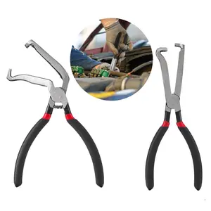 8” Carbon Steel Electrical Disconnect Pliers Set, Non-Slip Ergonomic Handle, Fuel Line & Sensor Connector Removal Tool for Auto Repair