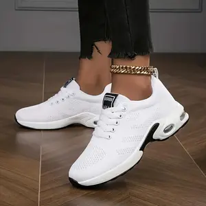 Sosenfer Women's Breathable Mesh Fabric Low Top Fashion Sneakers with Solid Color, Lace-up Closure, Plain Toe, and Comfortable PU Sole - All-Season Casual Sport Shoes.1727 FallFreshnessGift