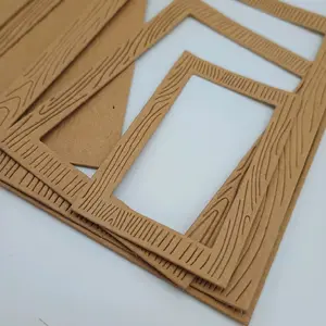 Wood Grain Embossed Paper & Rectangle Die Cut Set 110lb Cardstock 3 Frames 4 Papers for Junk Journals Scrapbooks Card Making Invitations Nature Projects