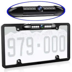 License Plate Frame Backup Camera Night Vision Car Rear View Camera With 8 Bright LEDs 170° Viewing Angle Waterproof Backup Camera Vehicle Universal Reversing Assist Security
