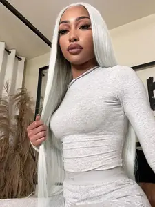 38 Inch Long Straight Lace Front for Women, Heat Resistant Without Bang Wig for Party, Cosplay, Taking Photos Daily Use, Cosplay, Anime Or Costume Party, Pre Plucked Wigs