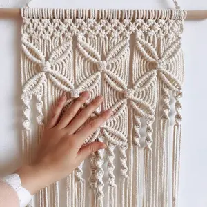 Macrame Wall Hanging Boho Style, Handmade Lace Butterfly Fringe Tapestry, Background Wall Decor, Home Decoration, Interior Wall Decor, Boho Aesthetic, Detailed Tassels