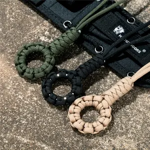Handmade Multifunction 7-core Umbrella Rope Weaving Keychain Lanyard paracord Rope Knitting Anti-lost ring buckle Car Keyring