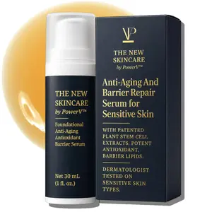 Regenerative Anti Aging Barrier Repair Face Serum for Sensitive Skin - Hydrating Face Moisturizer - Argan Moss Stem Cells - Astaxanthin, Ceramides, Beta Glucan, Squalane - Retinol Alternative, Vegan, Clean, No Pore Clogging Ingredients, Derm Tested PowerV