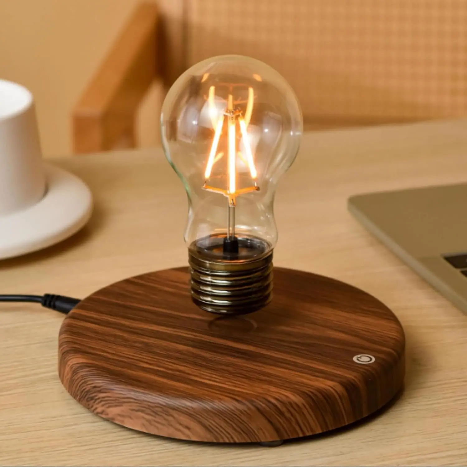 Magnetic Levitating Light Bulb Lamp Floating Desk Lamp Bedroom Night Light With 360° Rotating for Home Decor & Gaming Setups Unique Gift for Tech Lovers MagneticLevitation SmartGadgets RoomDecor DeskSetup Cordless Floating Magic Dimmable Light
