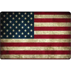 USA American Flag Metal Tin Sign, 12x8 Inch, Wall Art Decor Man Cave Bar US United States Rustic for Bedroom Artwork , Kitchen, Pub, Club, and Coffee Shop Gift