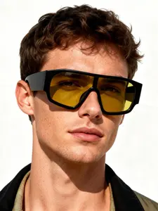 New Trendy Round Frame Fashion Shield Glasses, Unisex Casual Design, Perfect for Outdoor Activities, Driving, Fishing, Hiking, Parties, Gifts
