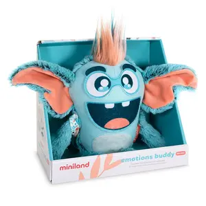 Miniland Emotions Buddy Plastic Monster, Learning Toy for Children Development with Interchangeable Pieces & Light-Up Tummy
