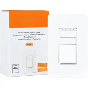 Smart Dimmer Switch, 3-Way, Works with Alexa Only, Voice Control, Wi-Fi Light Switch, Schedule, 2.4 GHz Wi-Fi, No Hub Required, White