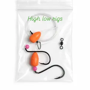 Elite Angler Rigs Fishing  High Low rigs with Floaters and Black Hooks for Enhanced Catching