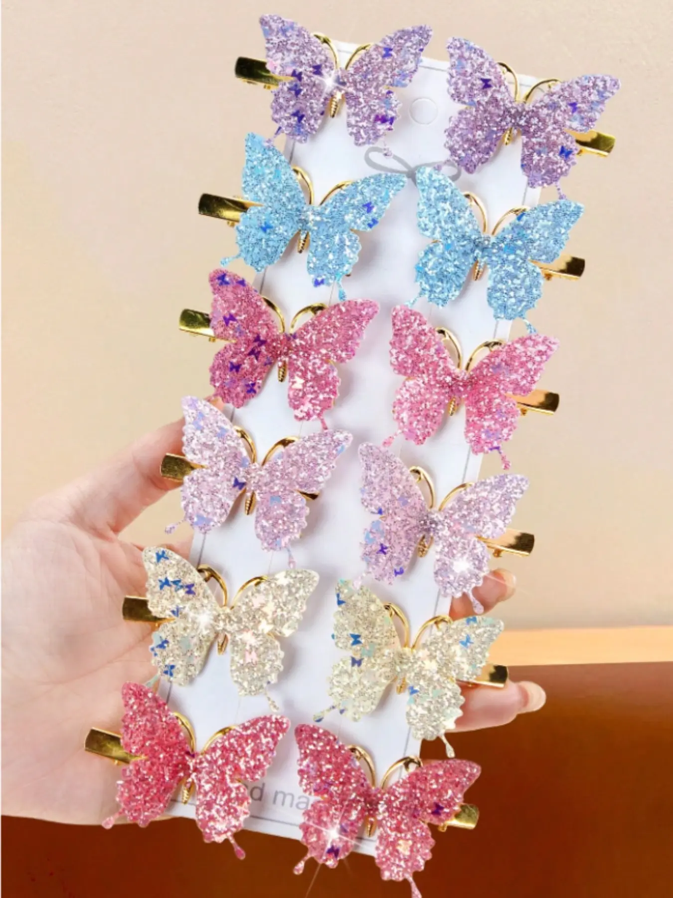 12 Pcs Cute Sweet Colorful Butterfly Barrettes Decorative Hair Clips Set, Bangs Side Clip, Daily Wear, Stylish Accessories for Women, Super Cute Clips, Perfect for Everyday Use