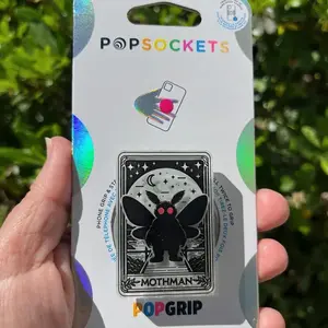 Mothman Tarot Card PopSocket™, Mothman Tarot Card PopGrip™, Tarot Card Phone Holder, Witchy Phone Stand, eReader Accessory, Glow In The Dark