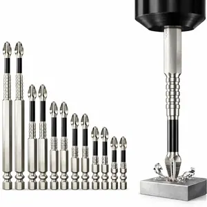 Hardware supplies Magnetic Screwdriver Bit Set for Impact Driver & Drill, 12PCS Impact Resistant Driver Bits, Non-Slip Magnetic Bits with 1/4" Hex Shank, 25–150mm Extended Length Drill Driver Bit Set