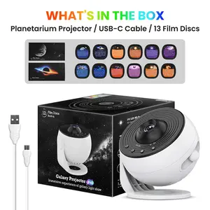 Flower Dance Galaxy Pro HD Planetarium Projector – 360° Rotating Star Light with 13 Film Discs, Remote Control & Timer, USB-C Powered Audio Device projectors room decor,Halloween Day Christmas decoration stage lighting home decor led lights for bedroom