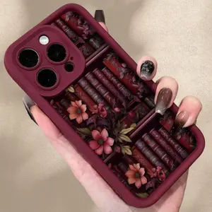 Phone Case - 1pc Book Flower Trendy Pattern Full Coverage TPU Phone Case  for iPhone 17 16 15 14 Pro Max 13 12 11 Air X XS Plus Shockproof Full Camera Protection Durable slim Silicone Cover Cellphone Protective Smartphone Casing