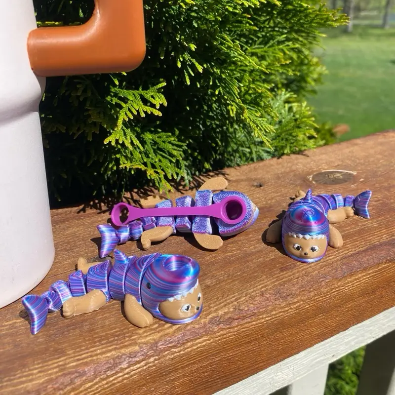 Kitty Shark Articulated Straw Toppers and Charms for Stanley Tumbers & 9.5mm Straws with Durable PLA Design - Stylish, Beverage