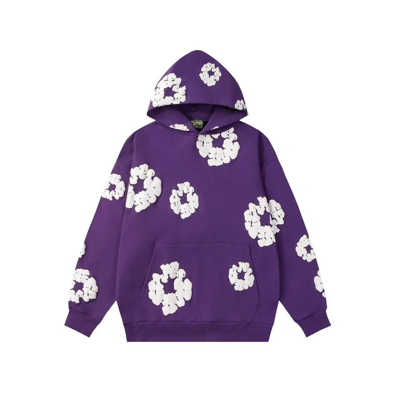 Foam purple hoodie��White flower wreath�