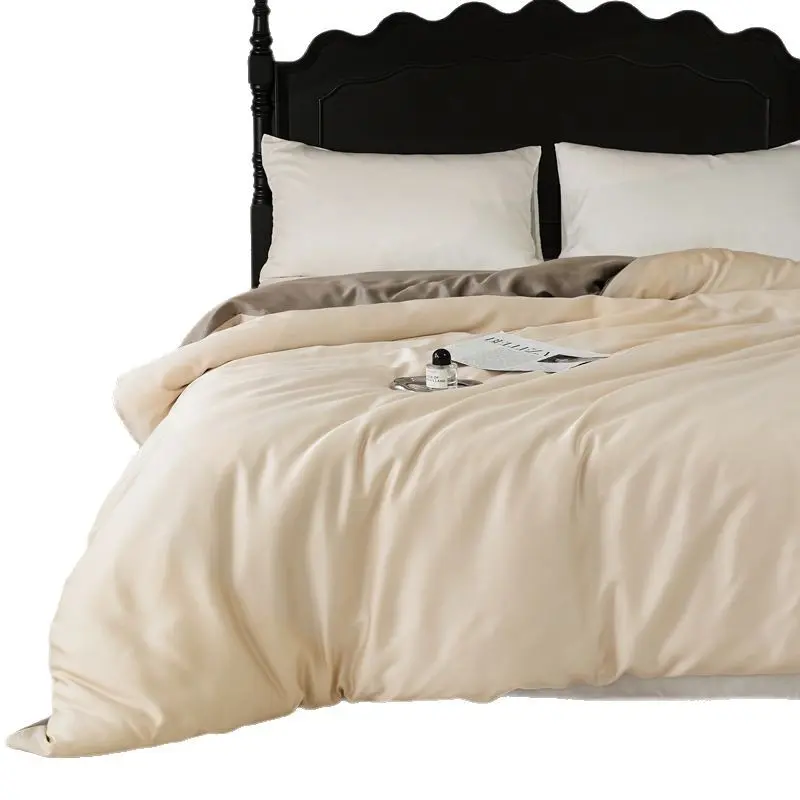 Lenzing Tencel Lyocell Fiber Duvet Cover - 60-Count, Solid Color, 1-Piece, Smooth Texture, Breathable, Cooling Ice Silk Feel, Multi-Size, 1.8m Single Option, Modern Minimalist Bedrooms, Jasmine, Sugar, Cocoa, Mousse, Mint Milk Green Hues, One-Piece