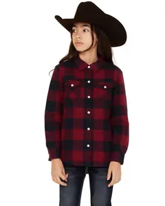 Cruel Girl Girls' ' Plaid Print Fringe Snap Jacket - Cwj8700001