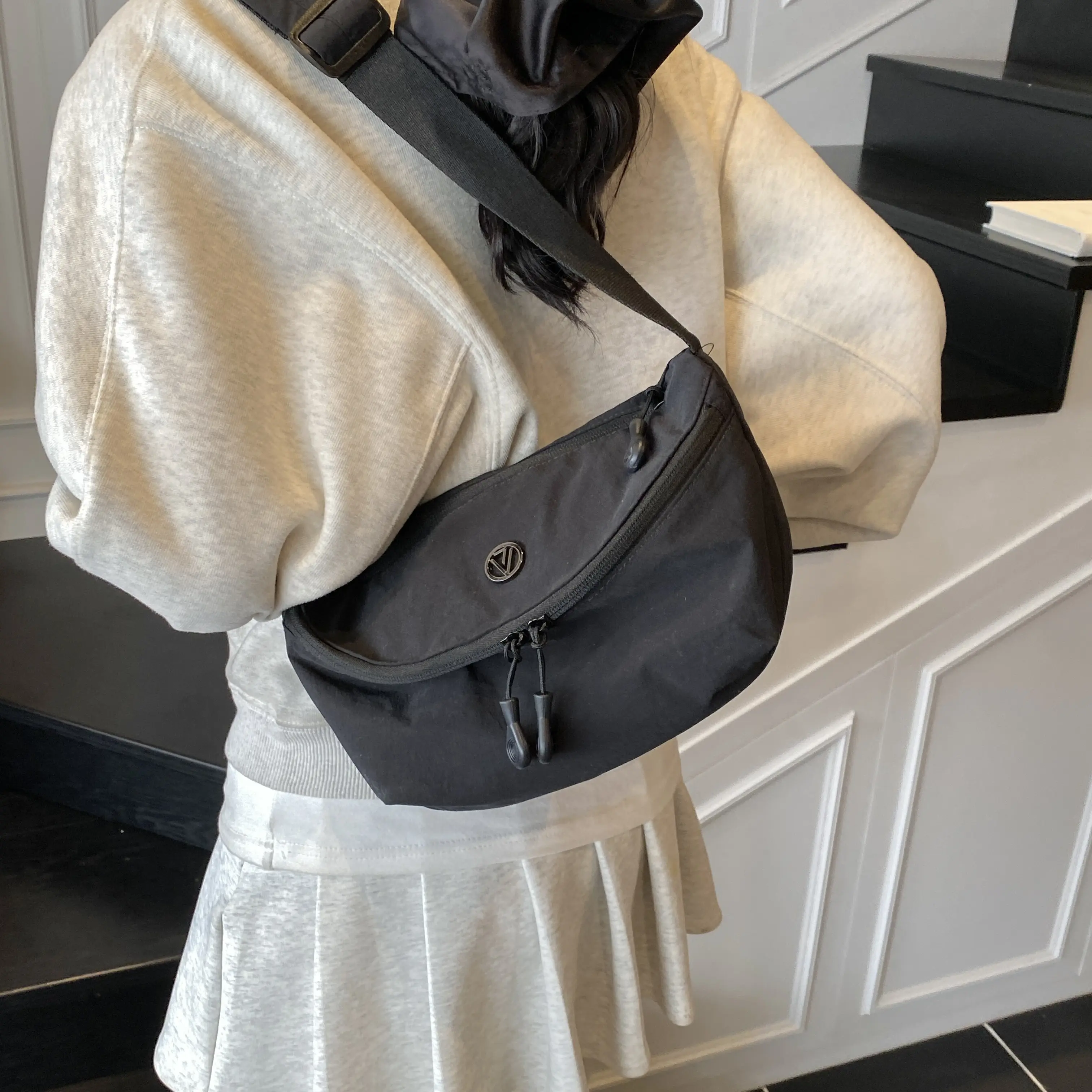 Versatile Lightweight Crossbody Sling Bag, Lightweight Sling Bag Water-Repellent Pack with Adjustable Strap, Multiple Zip Pockets, Burden-Reducing Design for Daily Outdoor Hiking, Casual Vibes Crossbody Bags, Everyday Bag,Sohochic