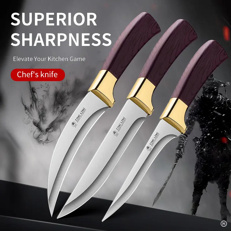 Professional Boning Knife, Sharp Cutting Knife, Chef's Kitchen Knife, Cooking Knives, Skin Peeling and Meat Cutting Knives, Stainless Steel Knives, Kitchenware