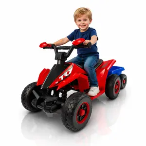 6V Kids ATV Ride-On Toy, 4 Wheeler Quad with Detachable Trailer, 4km/h Speed, 4500mAh Battery, Electric Ride On Car for Toddlers 3-6 Years