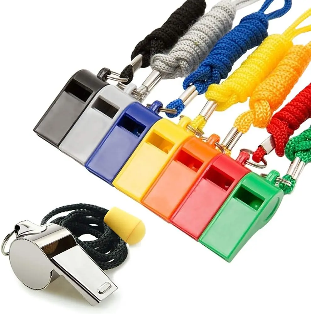 8PCS Sports Whistles with Lanyard for Referees, Coaches, and Officials