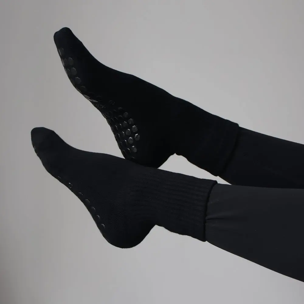 Unisex Solid Black Grip Sports Socks (5 Pairs) - Workout Gear, Sports & Outdoor Accessories, Sportsocks