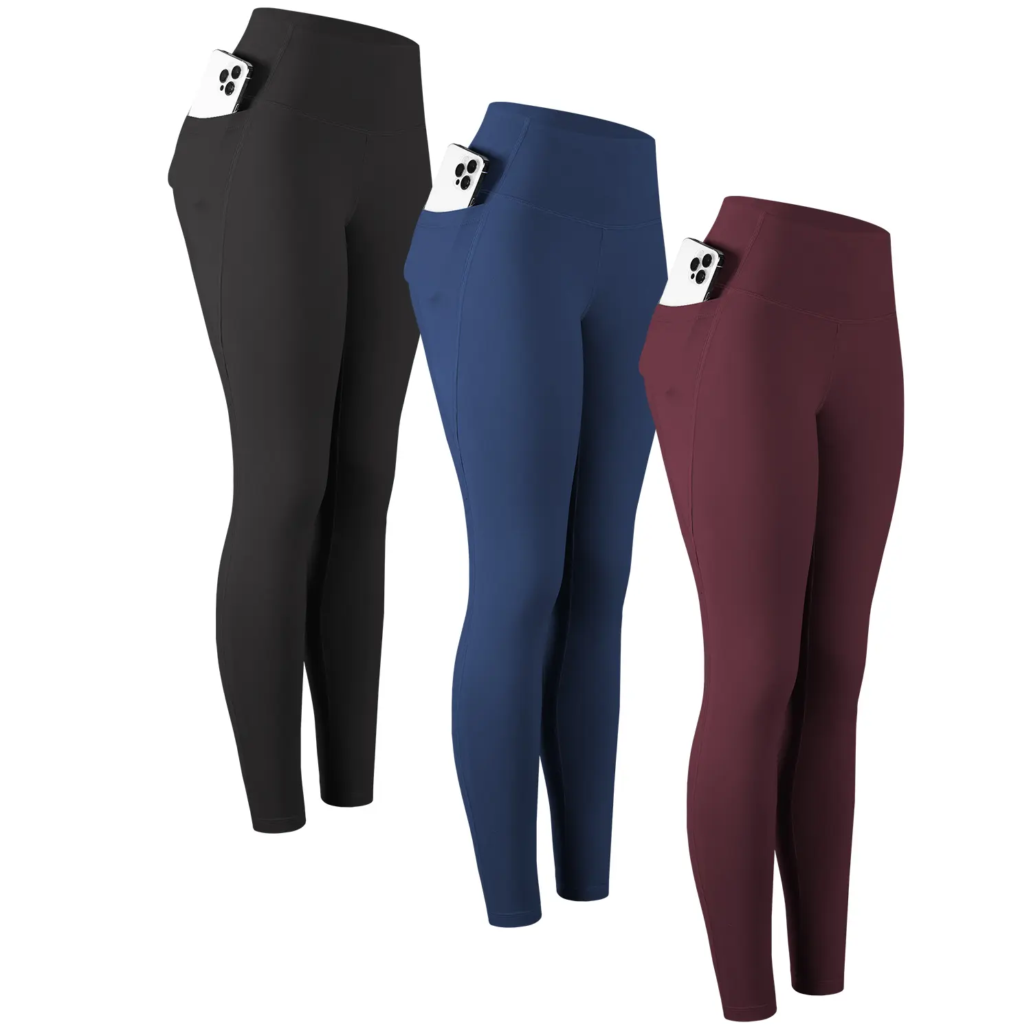 Style1:3 Packs- Darkred/Navy/Black