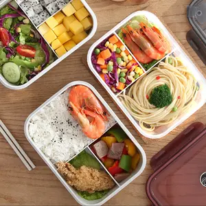 Microwave Safe Plastic Food Storage Container with Sealed Dividers, Portable Student Lunch Box for Easy Meal Prep, Ideal for Work and School