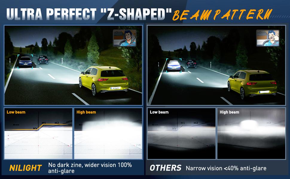 Nilight Quad Headlamp Assembly Replacement for 2009-2018 Ram 1500 2500 3500 Pickup - Black Housing, Clear Corner, Clear Lens(Only for Quad Models)