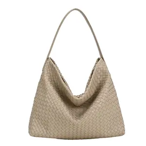 2026 New Woven Bag, Retro Large-capacity Tote Bag, Light Luxury Stylish Versatile Shoulder Bag, Trendy Daily Commute Underarm Bag