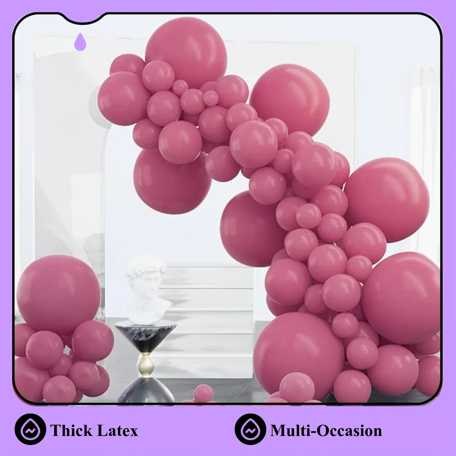 PartyWoo Boho Neutral Thick Round Rubber Balloons, 100 Pcs Pack - 18/12/10/5 in Durable Long-Lasting Arch Decor Kit for Baby Shower, Gender Reveal Balloons